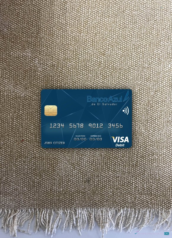 Download El Salvador Banco Azul de El Salvador visa debit card photolook front Photoshop template